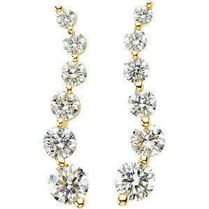 14K Yellow Journey Diamond Earrings