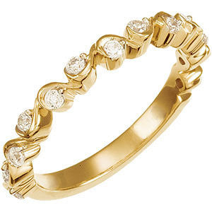 14K Yellow 1-4 CTW Diamond Anniversary Band