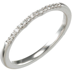 14K White .08 CT Tw Matching Band