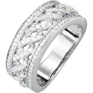 14K White 5-8 CTW Diamond Anniversary Band