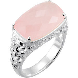 Rose Quartz Floral-Inspired Ring