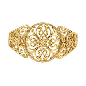 14K Yellow Filigree Cuff Bracelet