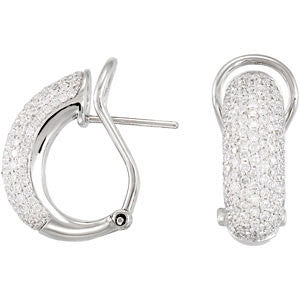 Pavé Omega Clip Back Earrings