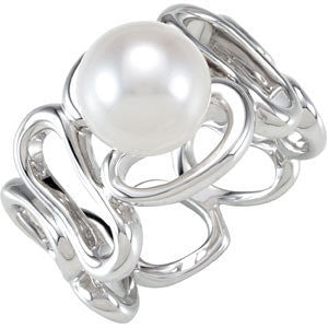 Sterling Silver Solitaire Pearl Ring