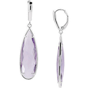 Quartz Lever Back Earrings