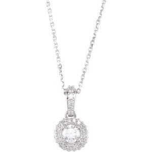 14K White 1-2 CTW Diamond 18" Necklace