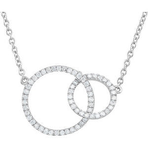 14K White 1-3 CTW Diamond Circle 18" Necklace