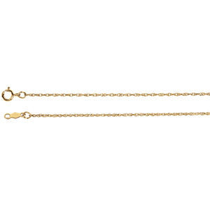 14K Yellow 1mm Rope 24" Chain