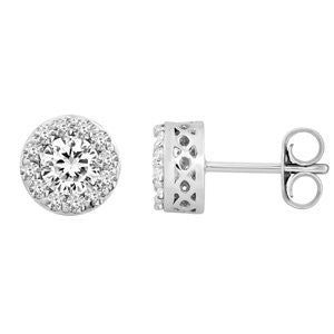 14K White 2 3-8 CTW Diamond Fantasy&trade; Cluster Earrings