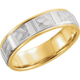 14K Yellow/White 6mm Grooved Band 7.5