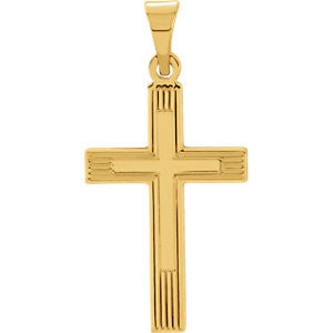 14K Yellow 19.5x11mm Cross Pendant