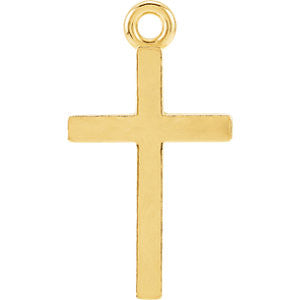 14K Yellow Cross Charm