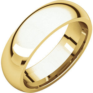 14K Yellow 6mm Comfort Fit Band