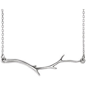 14K White Branch Bar 16" Necklace