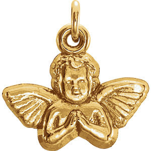 14K Yellow 11x12mm Angel Baby Pendant