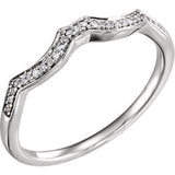 14K White .07 CTW Diamond Band for 4mm Round Ring