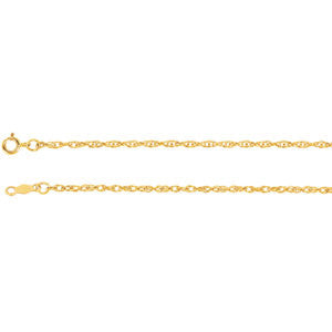 14K Yellow 1.5mm Rope 18" Chain