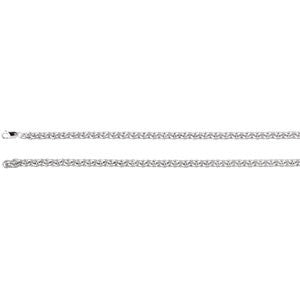 Sterling Silver 6.75mm Wire Cable 16" Chain