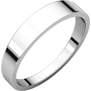 14K White 4mm Flat Tapered Band