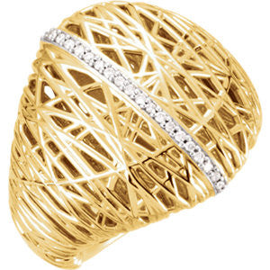 14K Yellow 1-6 CTW Diamond Nest Design Ring