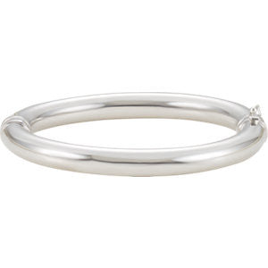 Sterling Silver 8mm Hinged Bangle 7" Bracelet