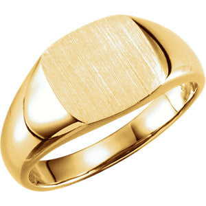 14K Yellow 9mm Square Signet Ring