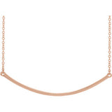 14K Yellow Curved 19.9" Bar Necklace