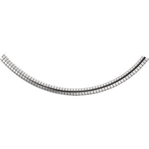 Sterling Silver 6mm Solid Domed Omega 18" Chain