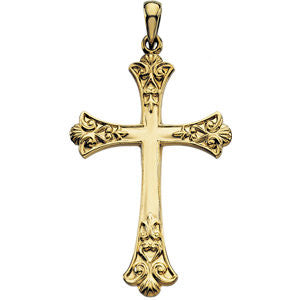 14K Yellow 38x26mm Cross Pendant