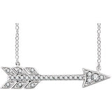 14K Yellow 1/10 CTW Diamond Arrow Necklace