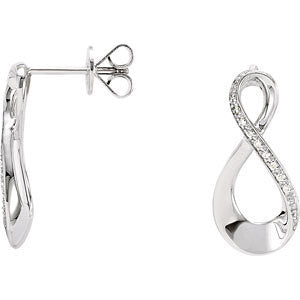 14K White .08 CTW Diamond Infinity-Inspired Earrings