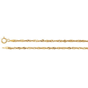 14K Yellow 2mm Singapore 24" Chain