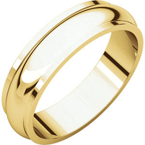 14K Yellow 5mm Half Round Edge Band