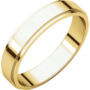 10K Yellow 4mm Flat Edge Band