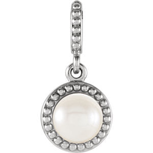 14K Rose 6mm Freshwater Cultured Pearl Pendant