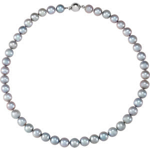 Sterling Silver Freshwater Cultured Grey Pearl 18" Necklace