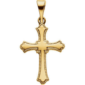 14K Yellow 21x15mm Cross Pendant