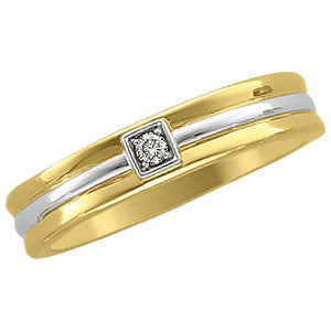 14K Two-Tone .05 CTW Diamond Men's Duo Band