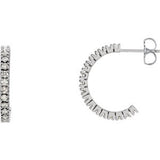 14K Yellow 5/8 CTW Diamond Hoop Earrings