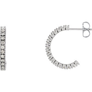 14K Yellow 5/8 CTW Diamond Hoop Earrings