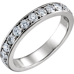 14K White 3-4 CTW Diamond Band