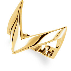 14K Yellow V Shaped Ring