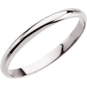 14K White Youth Band Size 0.75