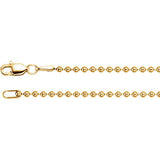 14K White 1.8m Hollow Bead 16" Chain