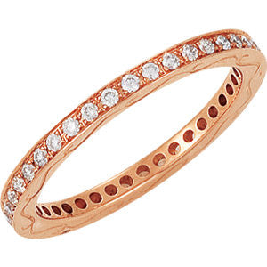 14K Rose 3-8 CTW Diamond Eternity Band Size 6.5