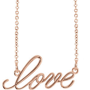 14K Yellow "Love" 16.35" Necklace