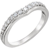 14K White 1/3 CTW Diamond Contour Band