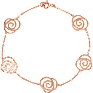 14K Rose Floral-Inspired Bracelet