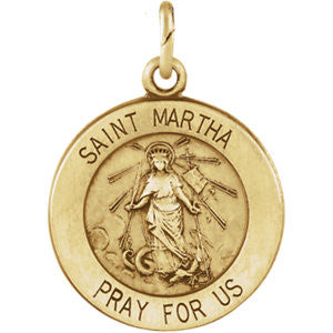 14K Yellow 12mm St. Martha Medal