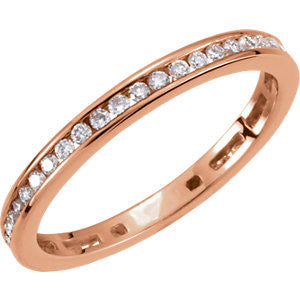 14K Rose 3-8 CTW Diamond Stackable Ring